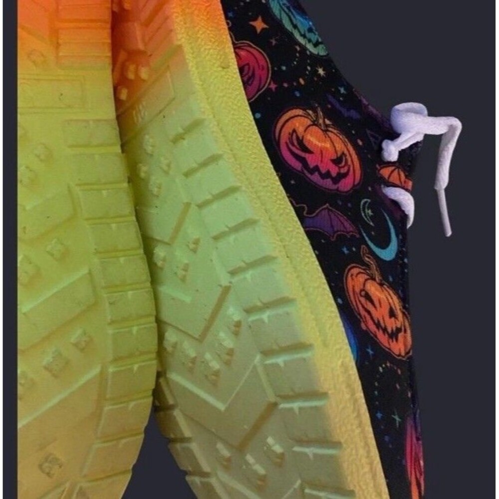 Halloween Pumpkin Loafers 39 Black Jack O Lantern Bat Spooky Festive Fall - Picture 3 of 3